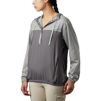 Columbia PFG Tamiami, Sudaderas Con Capucha Grises Verde Menta Para Mujer | 412605-BWV